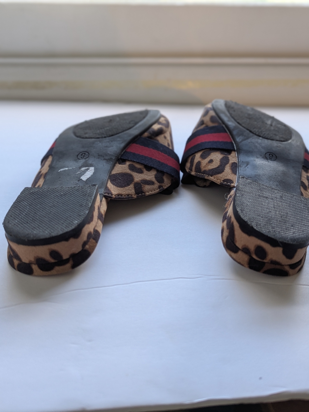 Leopard Print Pointed-Toe Slip-On Mules with Buckle Strap - Tan/Black/Red/Navy - Picture 3 of 5